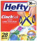 Hefty Reynolds Consumer Products E85743 Drawstring Trash Bags Clear 30-Gal 36-Ct. - Quantity 6