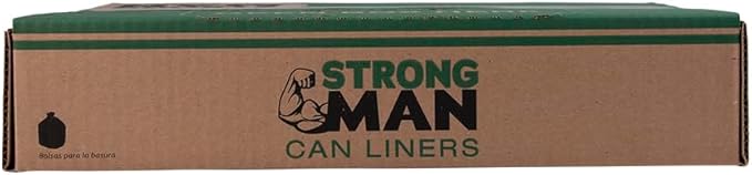 Strongman 60 gallon Black Trash Bags Medium Duty Tall Kitchen Bags Liners Contractor Bags Black Trash Can Liners Lawn and Leaf Large Garbage Bags SM385820 33 Mic. 100 Count