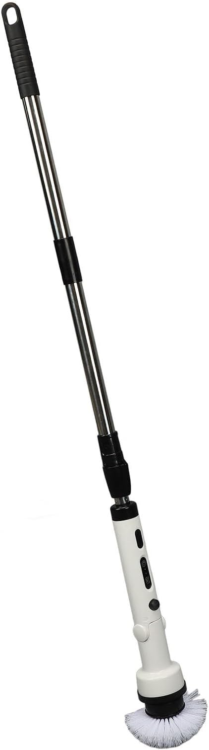Electric Handheld Cordless Spin Scrubber Replaceable Brush Heads Bathroom Cleaner with Detachable Extension Rod Suitable for Solar Panels Washbasins Sofas Tiles
