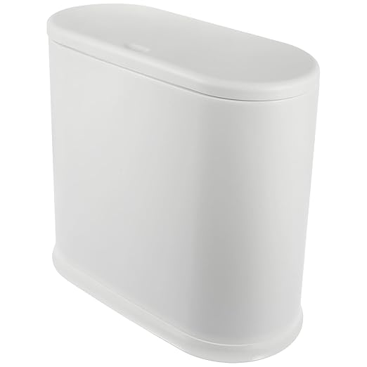 Lid Trash Can for Bathroom Kitchen Office Farmhouse Style Wastebasket with Space Saving Design Versatile Garbage Bin for Bedroom and Craft Use