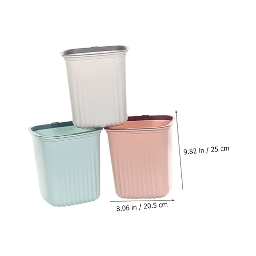 3pcs Lightweight Waste Basket Garbage Can Wastebasket Set for Bedroom Kitchen Hotel School