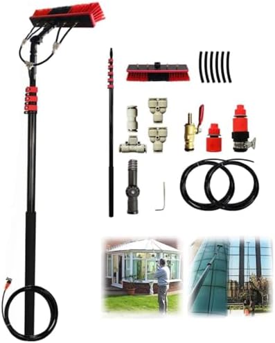 Water Fed Pole Kit Window Cleaning Pole 12-36ft Water Fed Telescopic Brush/Extendable Cleaner Conservatory Roof Suitable for Photovoltaic Panel Cleaning Trucks30FT/9M