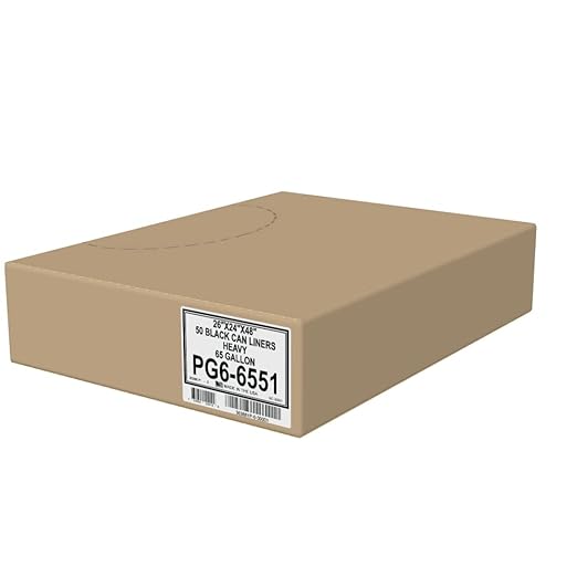 Aluf Plastics 65 Gal Black Heavy Duty Garbage Bags 1.5 Mil - 50x 48 - Pack of 50 - For Contractor Outdoor Construction &amp Storage
