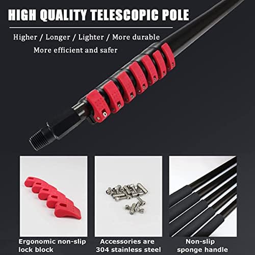 Outdoor Window Cleaning Pole Extendable Water Fed Pole Kit with Hose Spray 3.6-12m Water Fed Telescopic Brush Solar Panel Cleaning Equipment for Cleaner Outdoor Window39FT/12M