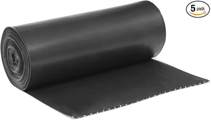 33 Gallon Can Liner 33 x 39 x 1.5 MIL Black 5 Rolls of 20 Liners | 100/Case