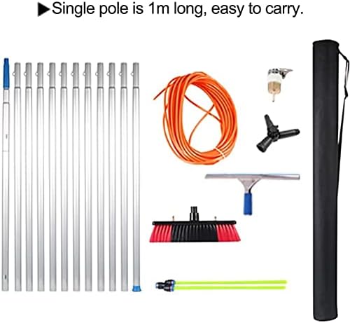 Glass Cleaning Brush Home Water Fed Telescopic Pole Kit Solar Panel Brush Rotating for Photovoltaic PanelWindow Cleaning Pole Water Fed Telescopic Brush Water/Hose Fed Pole Cleaning Phot