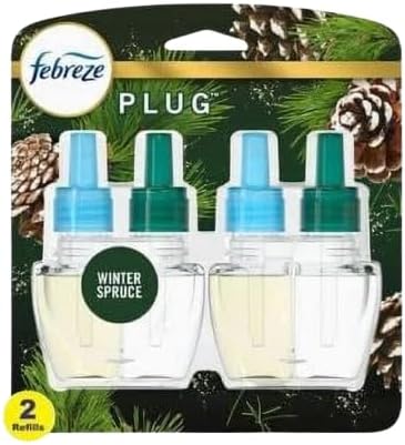 Winter Luxe Limited Edition Plug In for Odor-Fighting Fade Defy Plug Air Freshener (2) Count of 0.87 fl oz Refills (Winter Spruce)