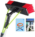 Glass Cleaning Brush Home Water Fed Telescopic Pole Kit Solar Panel Brush Rotating for Photovoltaic PanelWater Fed Window Cleaning Pole with Squeegee 7m Extendable Extra Long Duster Solar P