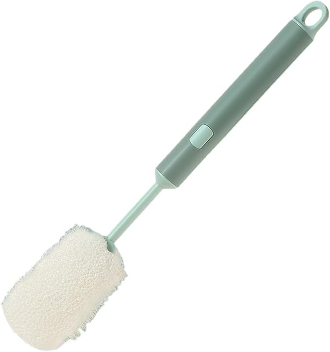 Removable Long Handle Soft Sponge Brush Kitchen Washing Cleaning Tool For Wineglass Bottle Glass Cup(Green)