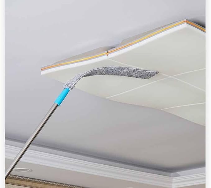 Retractable Gap Dust Cleaning Artifact Flat Duster Retractable Microfiber Dust Brush Gap Mop for Cleaning (2mop + 4cloth)