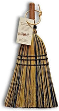 Blue &amp Yellow Deluxe Whisk Broom - Authentic Amish Corn Straw Hand Brush &amp Handle