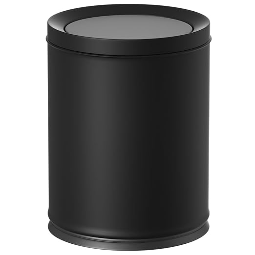 12L/3GAL Black Bathroom Trash Can with LidSwing Lid Trash can for Bedroom Modern Trash Can for BathroomBedroomLiving RoomOfficeLaundryHotelBank