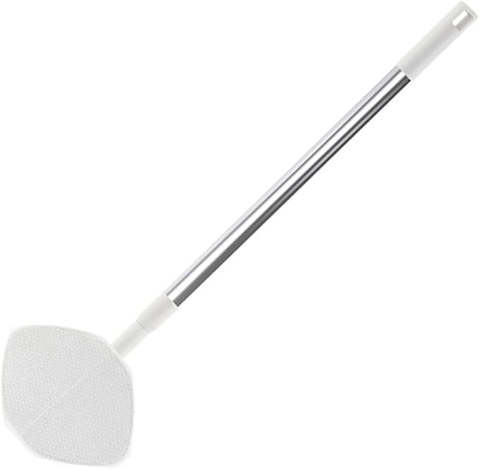 Retractable Dust Mop with Long Handle Triangle Microfiber Dust Mop Cloth Replacement for Household Use