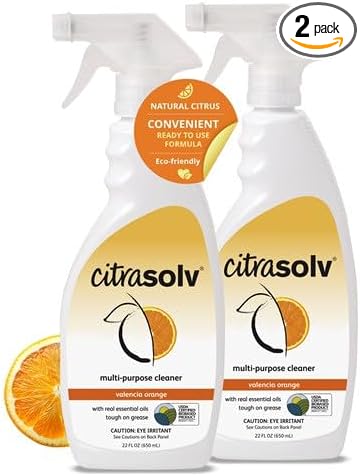 Citra Solv All Purpose Cleaning Spray – Powerful Citrus Degreaser for Kitchen &amp Bathroom Multi-Surface Cleaner No Harsh Chemicals Valencia Orange 22oz (2 Pack)