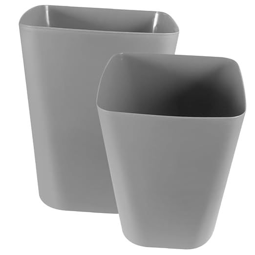 Ciieeo 2pcs Compact Office Trash Can Simple Square Wastebasket for Bedroom Bathroom and Living Versatile Grey Containers for Clean Spaces