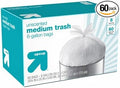 Medium Unscented Flap-Tie Trash Bags - 8 Gallon - 60ct - Up &amp Up White