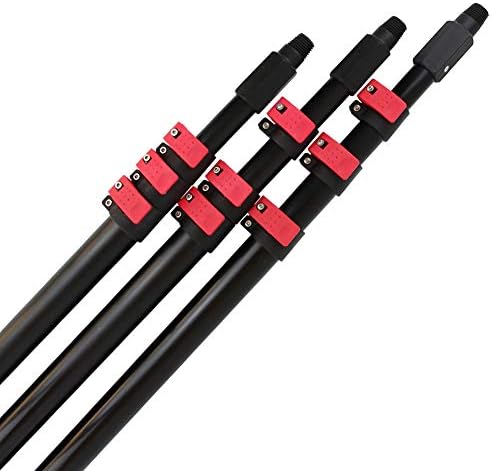 Glass Cleaning Brush Home Water Fed Telescopic Pole Kit Solar Panel Brush Rotating for Photovoltaic PanelSolar Panel Cleaning Kit with 12FT Extension Pole Window Cleaning Brush for Photovol