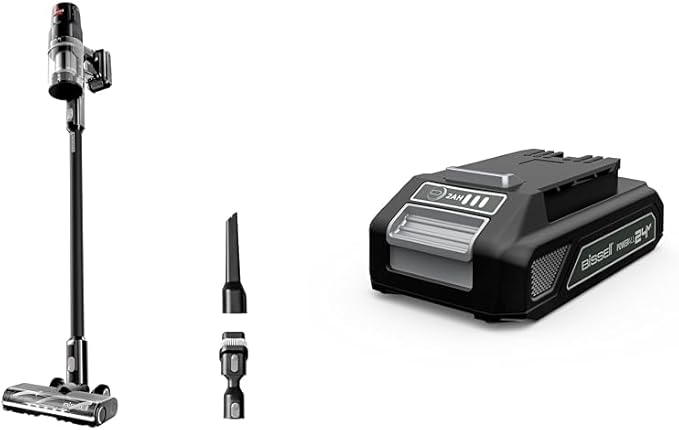 Bundle of BISSELL CleanView XR 200W Lightweight Cordless Vacuum w/ Removable Battery 35-min runtime + BISSELL CleanView XR Replacement Battery