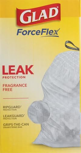 Glad ForceFlex Tall Kitchen Drawstring Trash Bags13 GalFragrance Free110 Ct (Package May Vary)(Pack of 3)