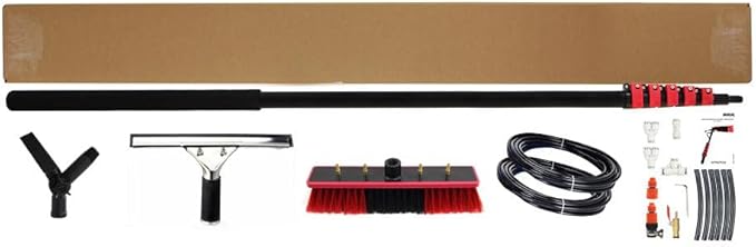 6M-10.8M Window Cleaning Pole Outdoor Window Cleaner Kit Water/Hose Fed Pole Window Cleaning Brush Equipment Cleaning Photovoltaic and Solar Panels/5.4M/18(3.6m/12ft