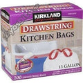 Kirkland Signature Drawstring Kitchen Trash Bags 13 Gallon Pack of 2
