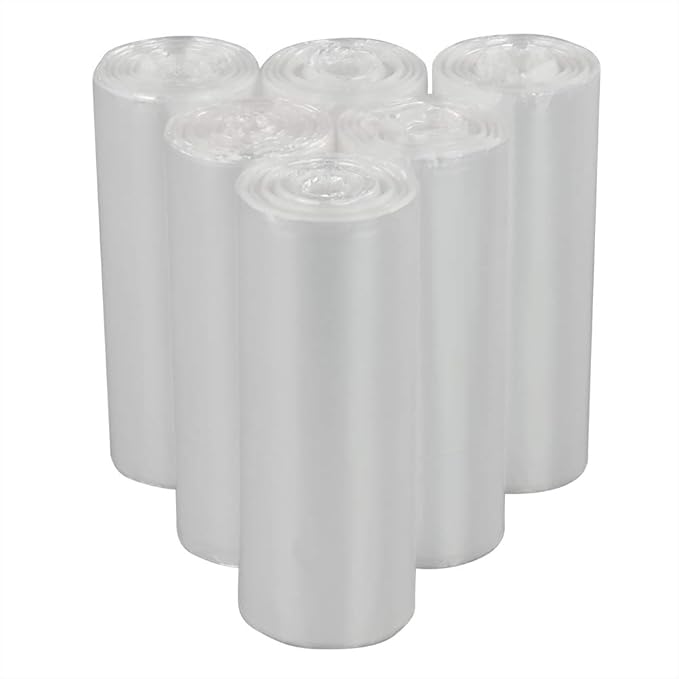 Wekioger 10 Gallon Clear Trash Bags Kitchen Garbage Bag 150 Counts