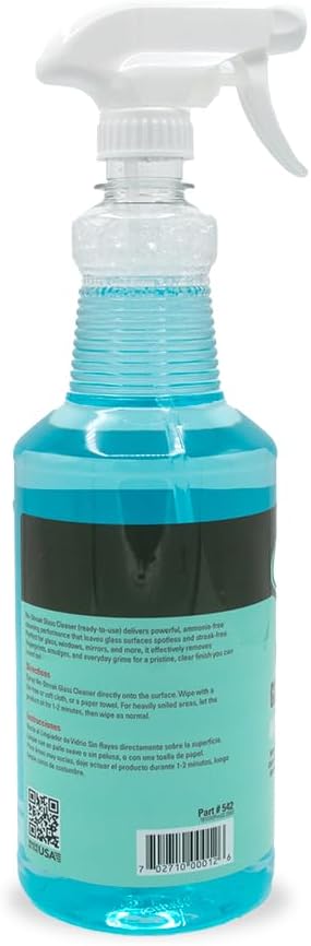 Santeen No-Streak Glass Cleaner 6-Pack 32oz Bottle with Trigger Sprayer Professional Formula