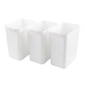 4.5 Gallon Deskside Plastic Wastebasket Rectangular Open Garbage Container Basket for Office and Home 3 Packs White