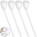 4-Piece Toilet Cleaning Mop Set With Long Handles White Soft Nylon Head Brushes And Storage Base For Bathroom Toilets And Bathtubs