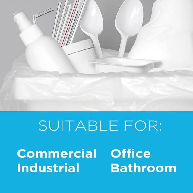 16 Gallon Trash Bags - 8 micron 1000 Per Case 24 x 33 20 Rolls of 50 High Density Clear Trash Can Liners Ideal for Small Wastebaskets in Office and Bathroom Use
