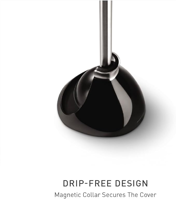 simplehuman Toilet Plunger and Caddy Stainless Steel Black