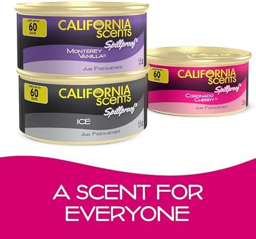 Can Air Freshener and Odor Neutralizer by California Scents Set of 12 Spillproof Cans for Home and Car Coronado Cherry 1.5 Oz Each