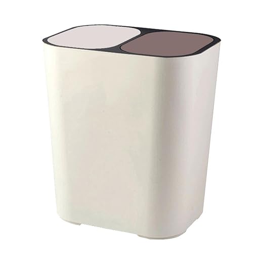 Yajuyi 18L Trash Can Garbage Bin Rubbish Storage Bucket Office Wastebasket for Living Room White