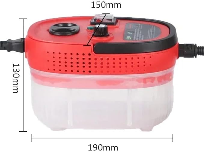 2500W Portable High Temperature and Pressure Steam Cleaners 1200 ml capacity 3 Bar For Air Conditioning Kitchen Hood Steam Cleaning Machine for Cars Floor Cleaning (RED)