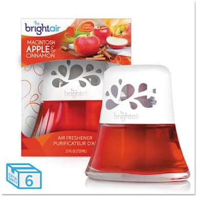BRIGHT Air 900022CT Scented Oil Air Freshener Macintosh Apple and Cinnamon Red 2.5oz 6/Carton