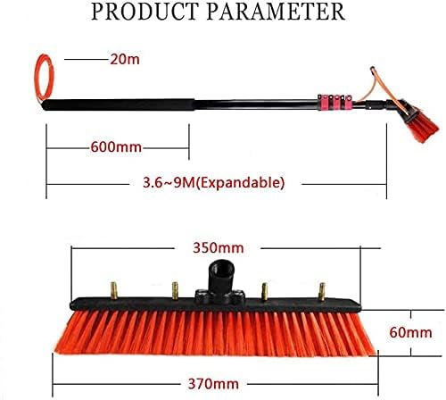 Telescopic Extension Cleaning Pole Water Fed Telescopic Brush Window Clean Water Brush Window Cleaner Kit Cleaning Photovoltaic and Solar Panels Trucks Windows Glass Wall
