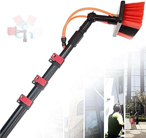 Glass Cleaning Brush Home Water Fed Telescopic Pole Kit Solar Panel Brush Rotating for Photovoltaic PanelWindows Cleaning &amp Trucks Water Fed Pole Kit Extendable Solar Panel Cleaning Brush C