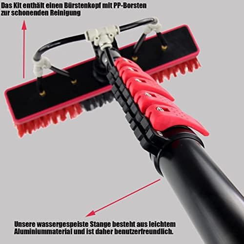 Glass Cleaning Brush Home Water Fed Telescopic Pole Kit Solar Panel Brush Rotating for Photovoltaic PanelWater Fed Pole Kit 3.6-11M Adjustable Window Cleaning Pole - 180° Rotatable Brush He