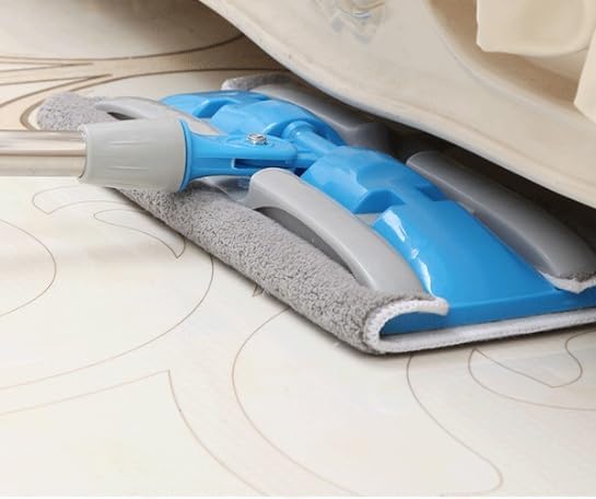 Microfiber Mop Flat Hook Telescopic Flat Floor Mops with 360 Degree Handle Reusable Wet &amp Dry Clamp Cleaning Mops for Home Kitchen and All Floor Surfaces