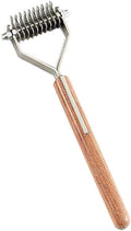 Mars Coat King Dematting Undercoat Grooming Rake Stripper Tool for Dogs and Cats Stainless Steel with Wooden Handle for Thick Coats 10-Blade Stripper for Groomers Pet Owners