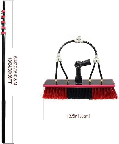 Glass Cleaning Brush Home Water Fed Telescopic Pole Kit Solar Panel Brush Rotating for Photovoltaic PanelWindow Cleaning Pole Retractable High-Altitude Cleaning Window Cleaning Brush Solar
