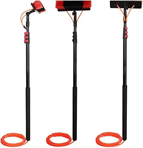 Glass Cleaning Brush Home Water Fed Telescopic Pole Kit Solar Panel Brush Rotating for Photovoltaic Panel3-11M Cleaning Photovoltaic and Solar Panels Water/Hose Fed Pole Window Cleaning Bru