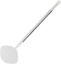 Extendable Dust Mop with Rotatable Triangle Head White Microfiber No-wash Floor Cleaning Mop for Household Use Handheld Convenient Dust Removal Tool