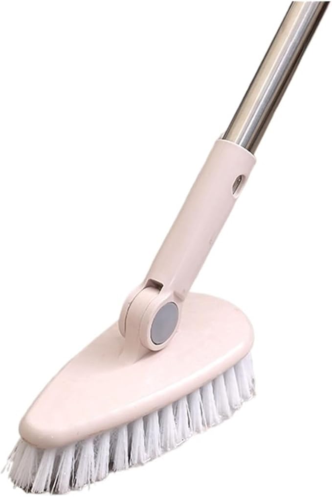 Long Handle Floor to Dead Corner Hard Hair Tile Wash Toilet Home Bathroom Cleaning Brush(Beige)