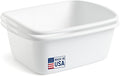 Tribello 2-Pack Dish Pans for Kitchen Sink Plastic Tub Dishpan Wash Basin and Foot Bath for Soaking Feet Wash Bucket for Washing and Storage Cleaning Supplies - 12 Quarts - Heavy Duty - (White)