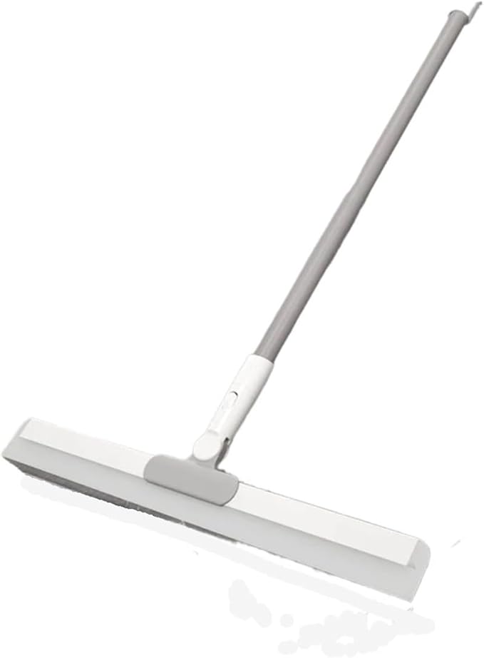 Wet Dry Dual-use Floor Cleaning Brush Scraper Broom Mop Bathroom Water Sweeper Tool(Dark Khaki)