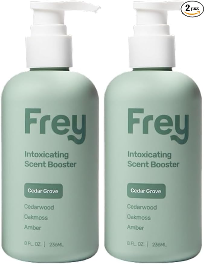 FREY In-Wash Laundry Scent Boosters - Fragrance Booster &amp Fabric Smell Deodorizer | Odor Eliminator for Fresh Scented Clothes (8 Fl (Pack of 2) Cedar Grove)