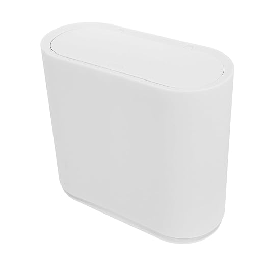 OUNONA Trash Can Wastebasket Press Type Lid Dual Kitchen Garbage Bin for Wet and Dry Separation Space-Saving Design for Home Office and Bathroom Use