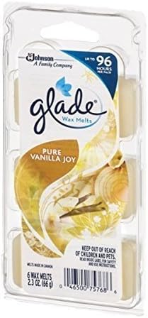 Glade Wax Melts Refill Pure Vanilla Joy 2.3 Ounce (One Pack of 6)