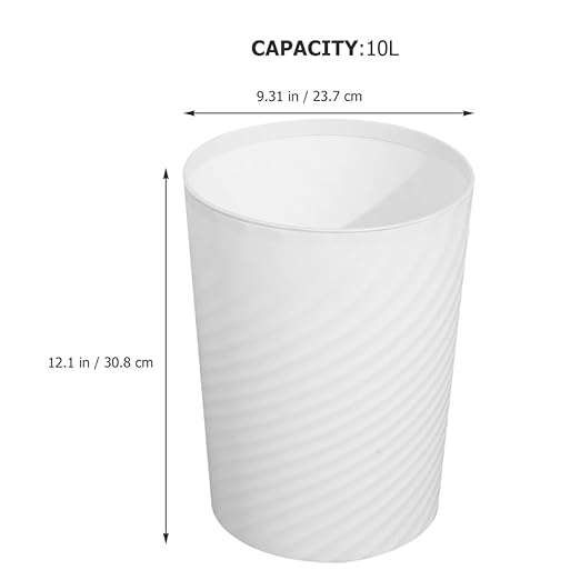 Plastic Trash Can Medium Wastebasket with Large Opening Sturdy No Lid Garbage Container for Bathroom Office Bedroom Home Use